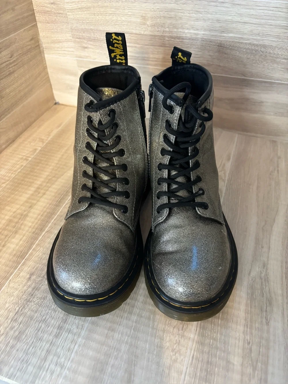 Dr. Martens Air Wair #1460 Glitter J Zip Combat Boots Kids Girl’s